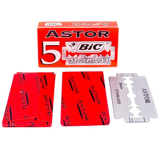 Bic Astor Stainless Double Edge Safety Razor Blades - 5 Blades