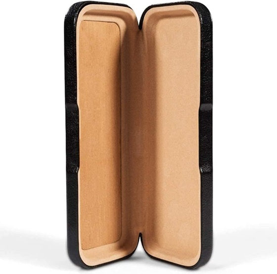 Black Leather Travel Humidor, Holds 3 Cigars