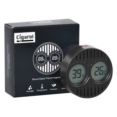 Cigarol Round Special Digital Hygrometer/Thermometer