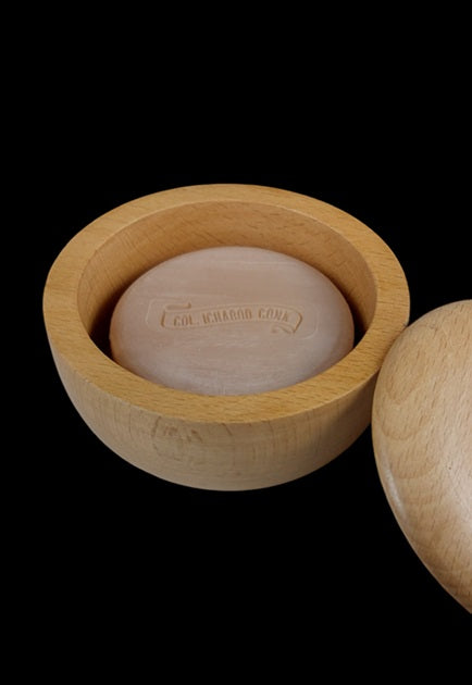 Col. Conk Large Covered Light Wood Shave Bowl with Large Shave Soap