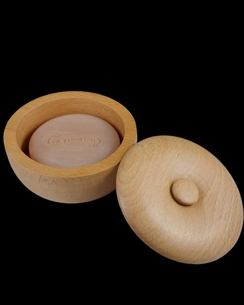 Col. Conk Large Covered Light Wood Shave Bowl with Large Shave Soap
