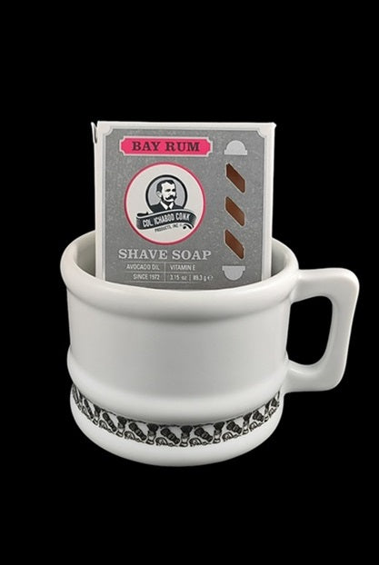 Colonel Conk White Super Shave Mug with Large Shaving Soap