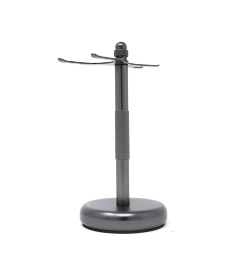 Double Edge Safety Razor & Brush Stand, Grey
