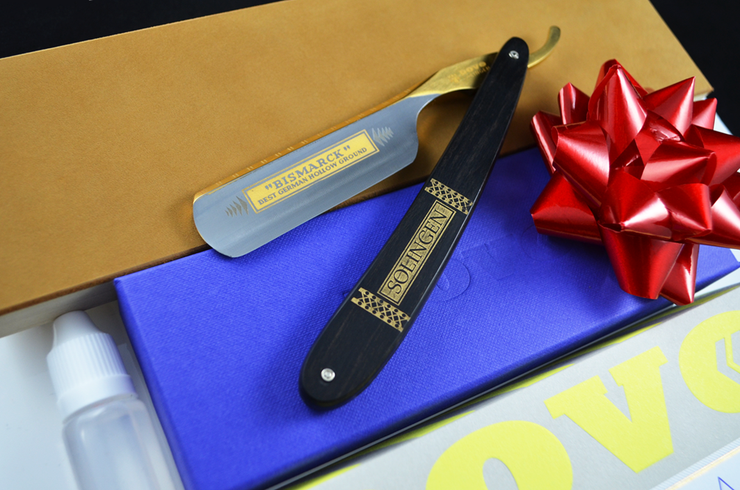 Dovo Bismarck 6/8 Pakkawood Straight Razor and Strop Set