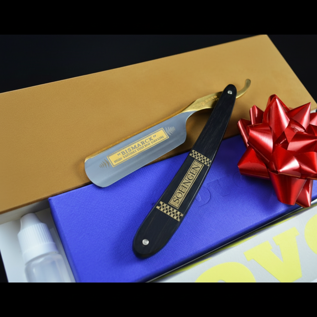 Dovo Bismarck 6/8 Pakkawood Straight Razor and Strop Set