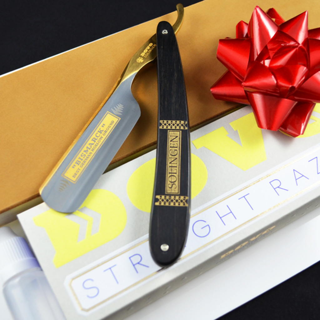 Dovo Bismarck 6/8 Pakkawood Straight Razor and Strop Set