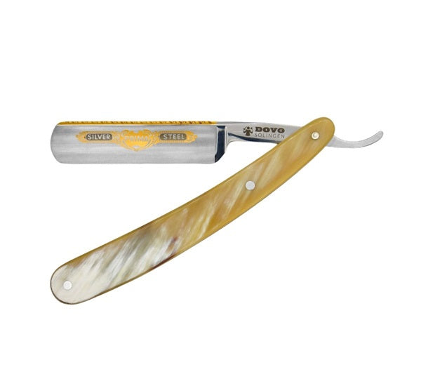 Dovo Prima Silver Steel 5/8 Straight Razor with Cow Horn Handles