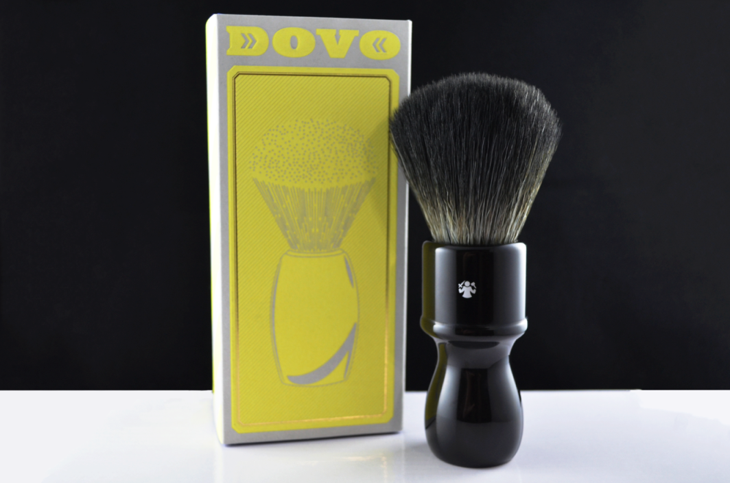 Dovo Synthetic Hi-Shaving Brush Black Long Handle - NEW