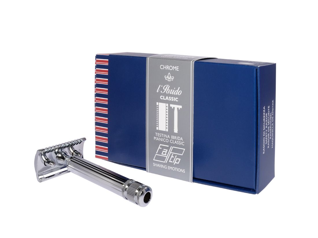 Fatip L'lbrido Grande Chrome Classic Safety Razor, Hybrid Comb