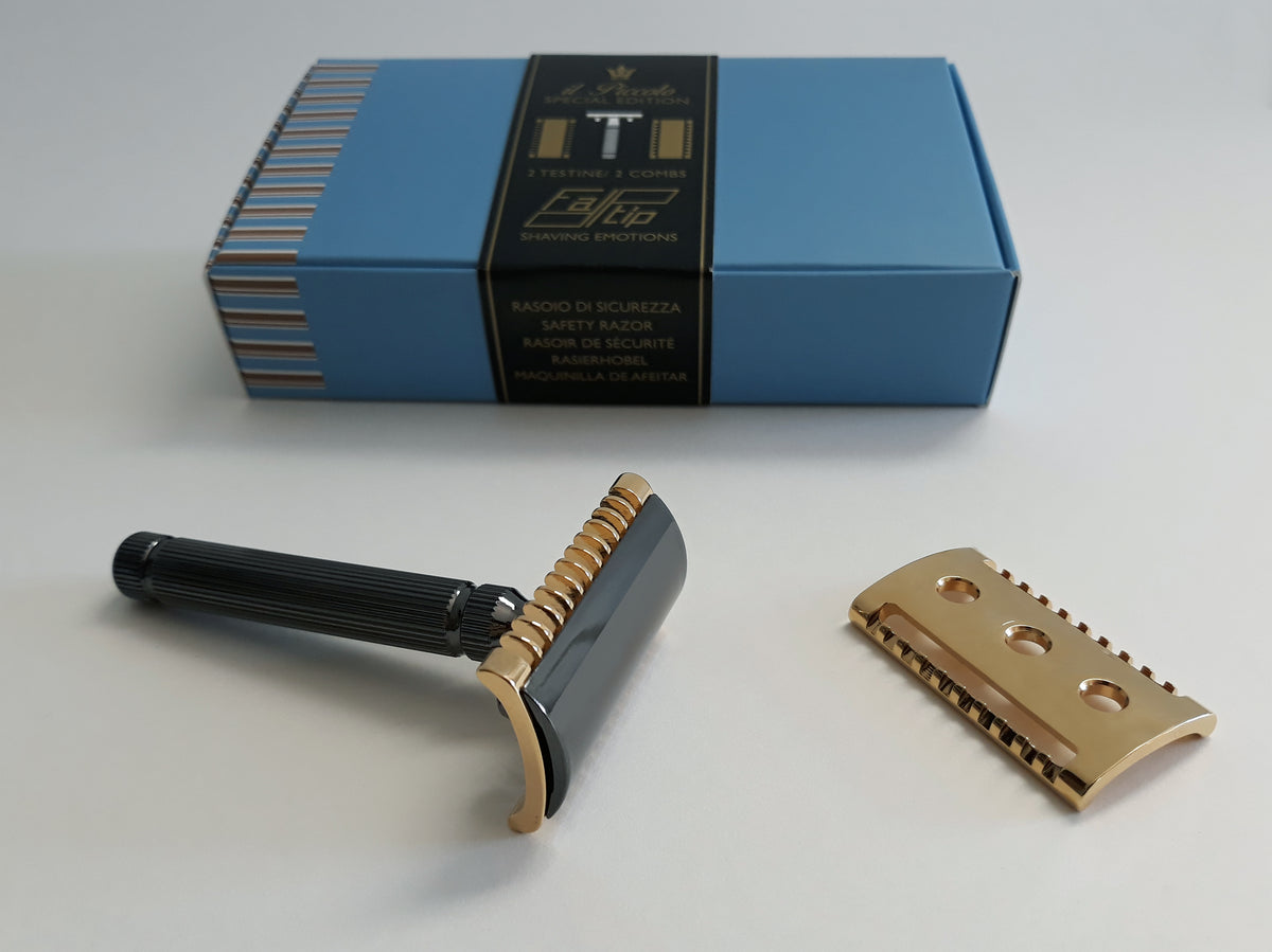 Fatip Piccolo Special Edition Safety Razor, Open and Closed Comb
