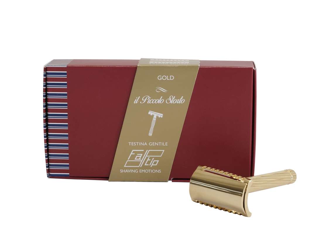 Fatip il Piccolo Storto Gentile Gold Slant Safety Razor, Closed Comb