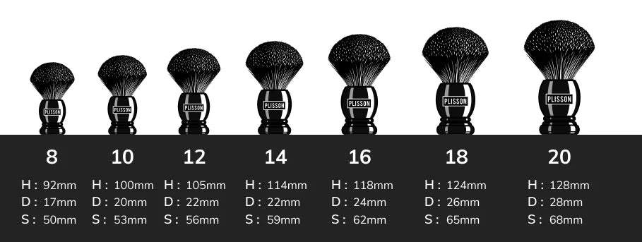 Plisson Shaving Brush Sizes