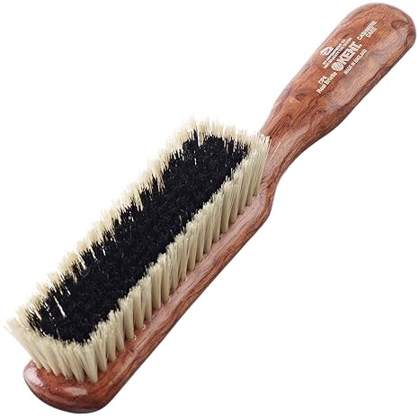 Kent K-CP6 Clothes Brush, For Cashmere, Black & White Pure Bristle, Mahogany