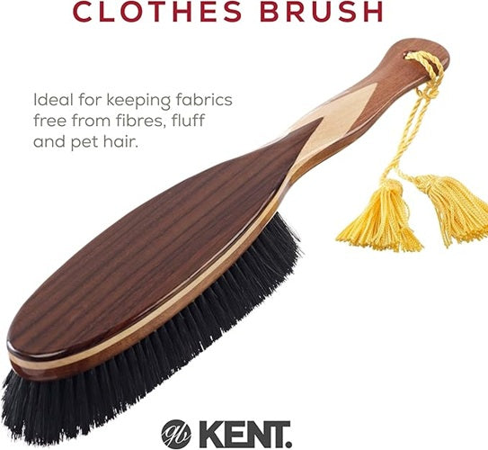 Kent K-CR8 Large Clothes Brush, Pure Black Bristles