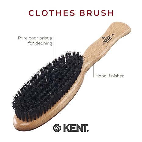 Kent K-CS1B Clothes Brush (Black Bristles/Cherrywood Veneer)