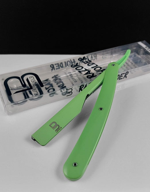 Level 3 Barber Razor with 100 Derby Single Edge Blades, Green