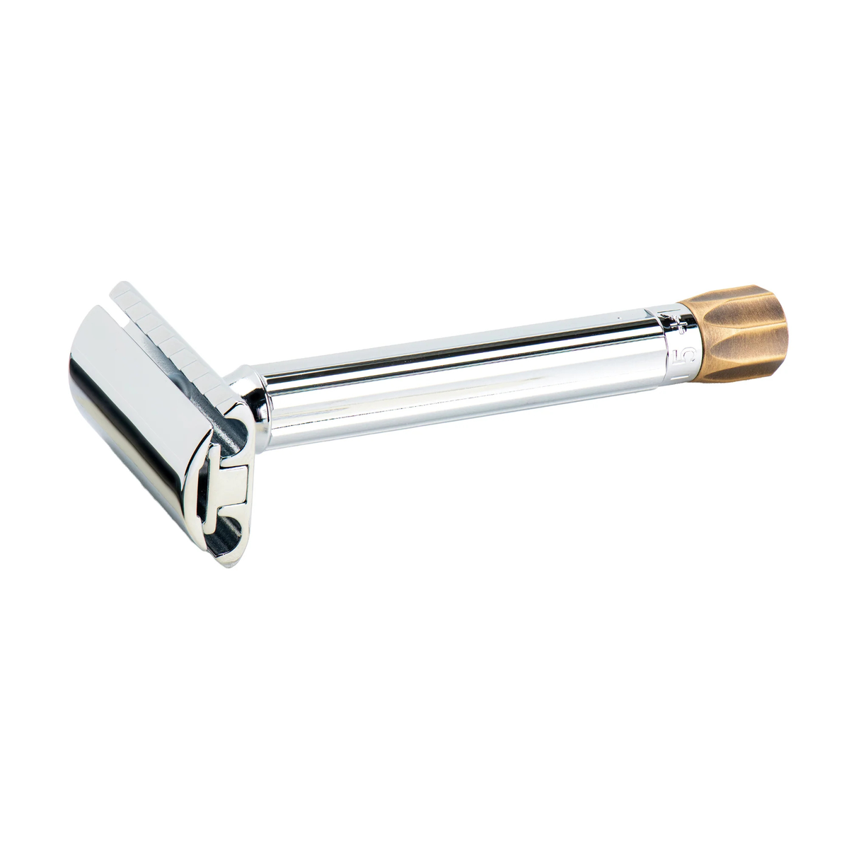 Merkur 510 Progress Adjustable Safety Razor With Antique Brass Metal Knob