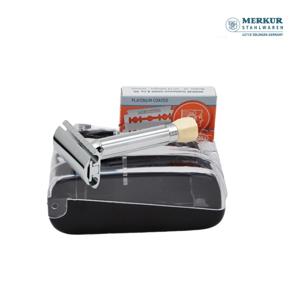 Merkur 3-Piece Shaving Set with Progress Adjustable Razor (500001)