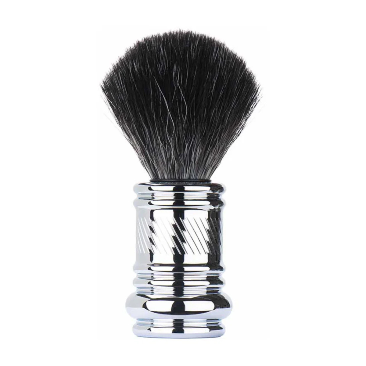 MERKUR Shaving Brush 1381 with Vegan Synthetic Hair in Bright Chrome