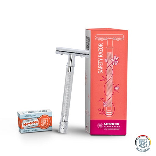 Merkur 24C Extra Long Double Edge Safety Razor with 10 Blades