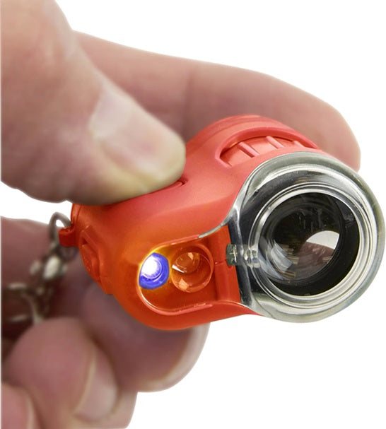 MicroMini 20x Pocket Microscope UV &amp; LED Flashlight Orange