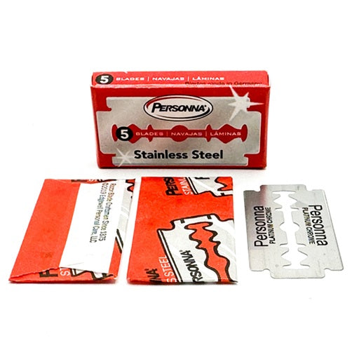 Personna Red Stainless Double Edge Safety Razor Blades - 5 Blades