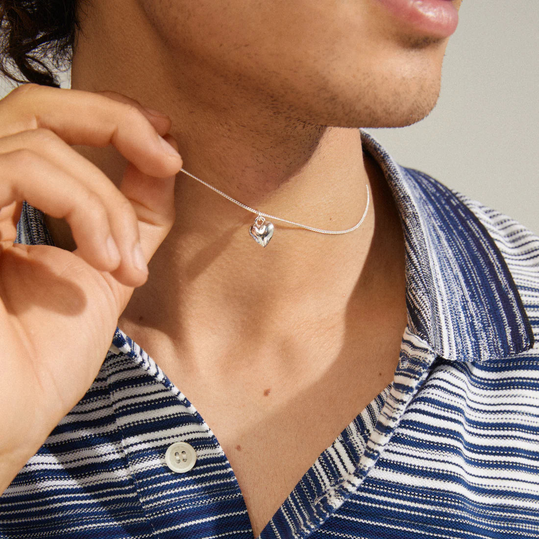 Pilgrim AFRODITTE Recycled Heart Necklace Silver-Plated