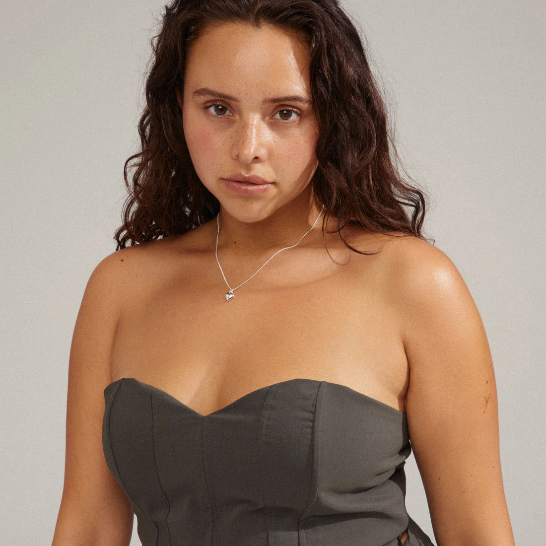 Pilgrim AFRODITTE Recycled Heart Necklace Silver-Plated