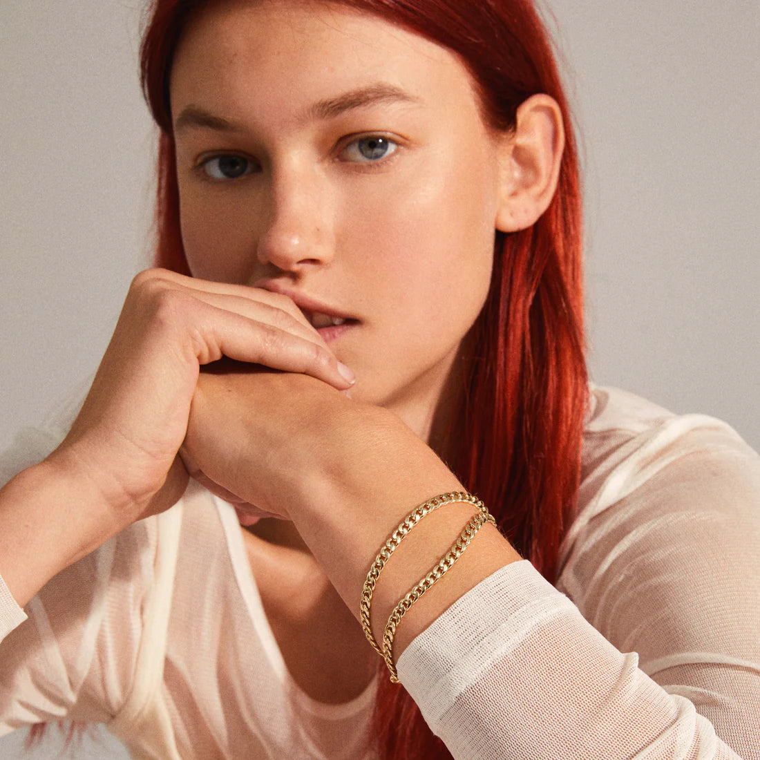 Pilgrim BLOSSOM Recycled Curb Chain Bracelet 2-in-1 Gold-Plated