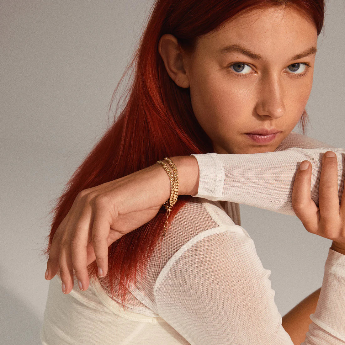 Pilgrim BLOSSOM Recycled Curb Chain Bracelet 2-in-1 Gold-Plated