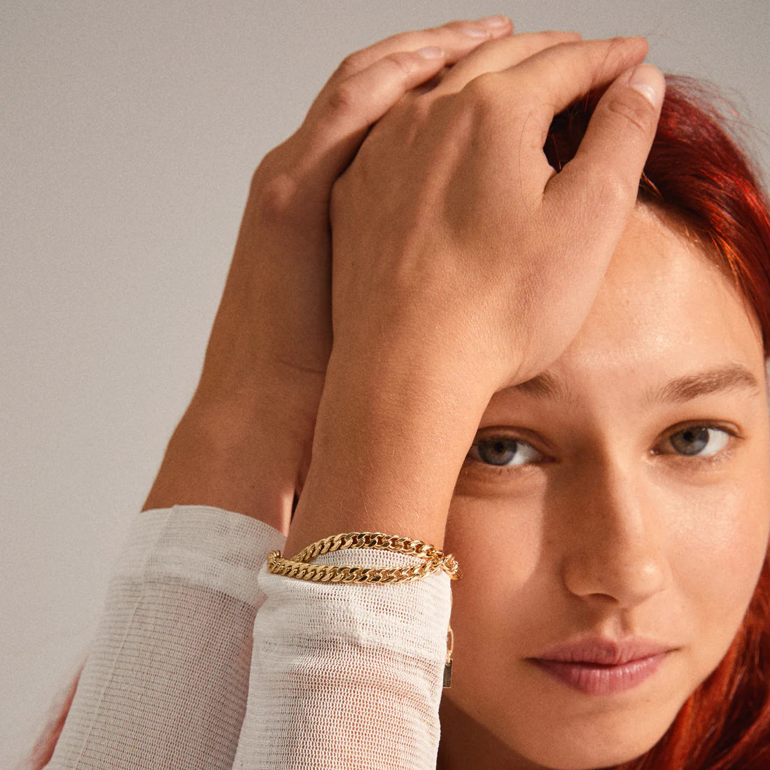 Pilgrim BLOSSOM Recycled Curb Chain Bracelet 2-in-1 Gold-Plated