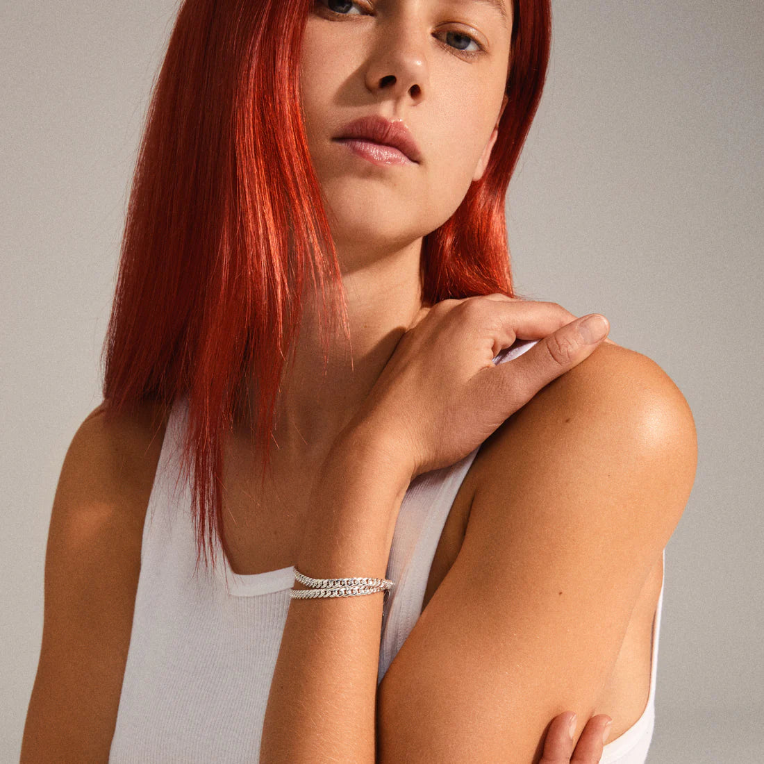 Pilgrim BLOSSOM Recycled Curb Chain Bracelet 2-in-1 Silver-Plated