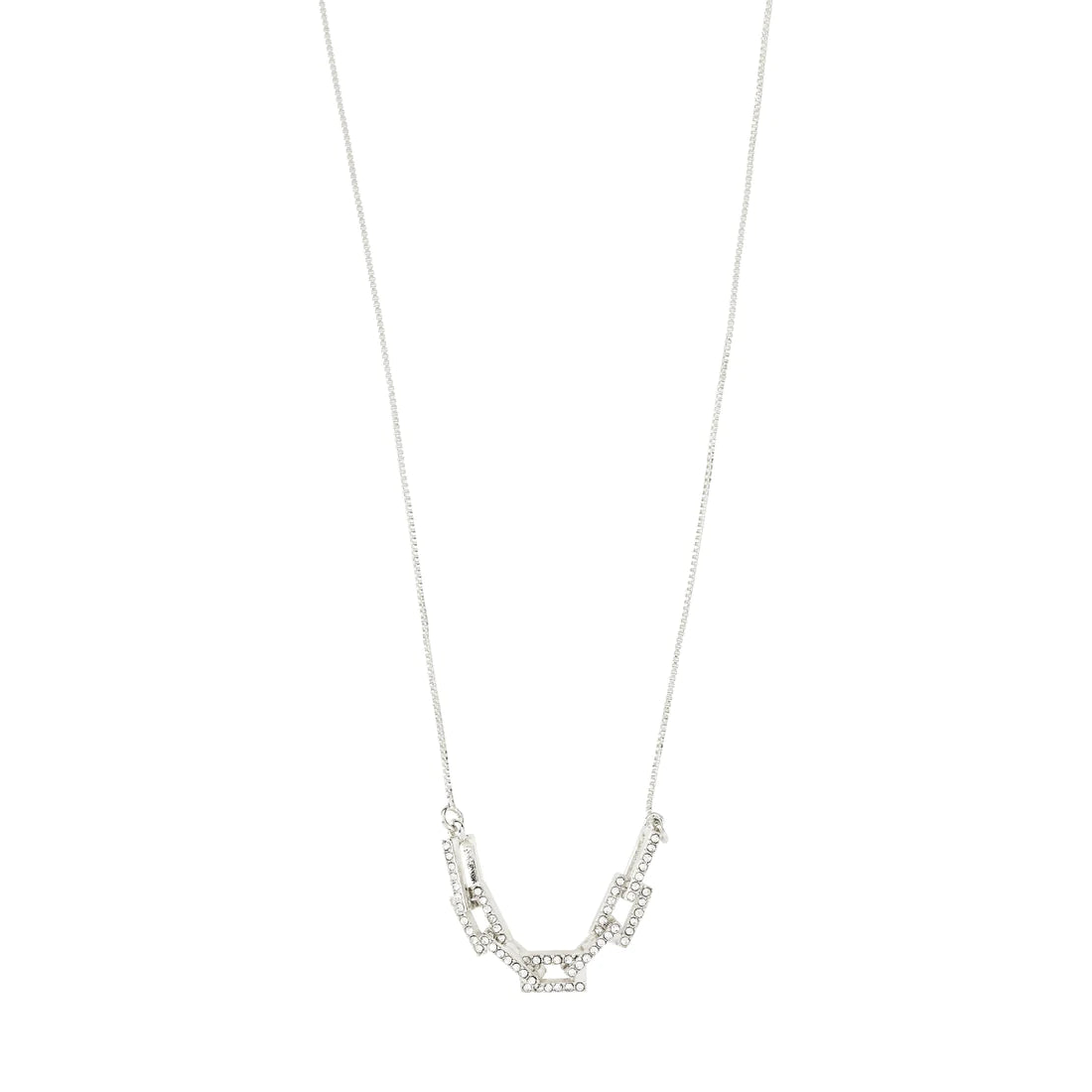 Pilgrim COBY Recycled Crystal Pendant Necklace Silver-Plated