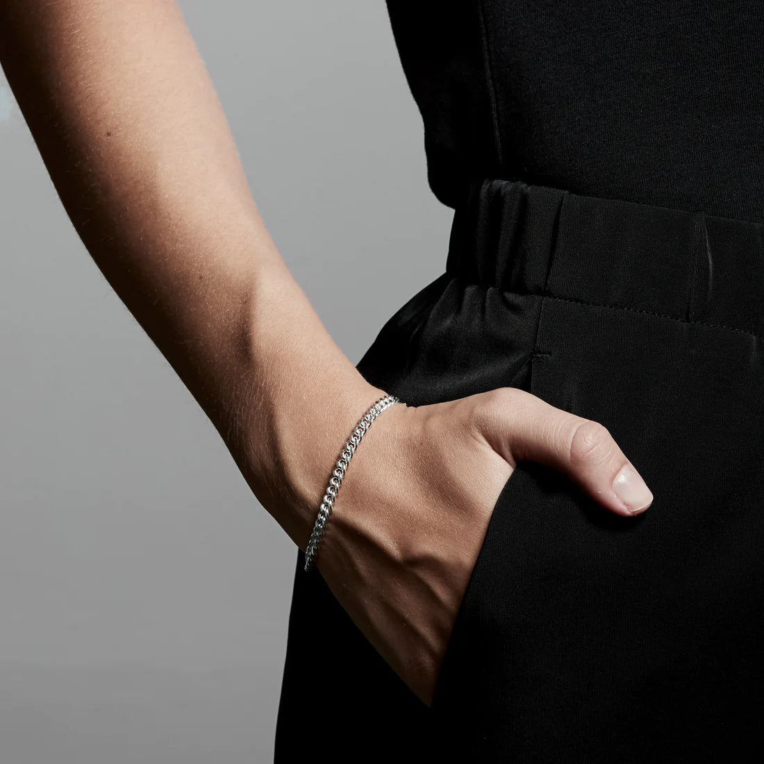 Pilgrim FUCHSIA Recycled Curb Chain Bracelet Silver-Plated