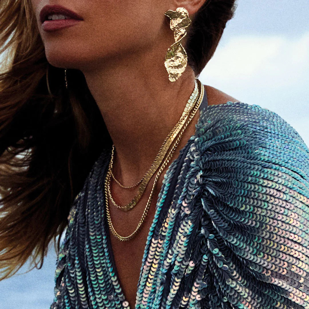 Pilgrim FUCHSIA Recycled Curb Chain Necklace Gold-Plated