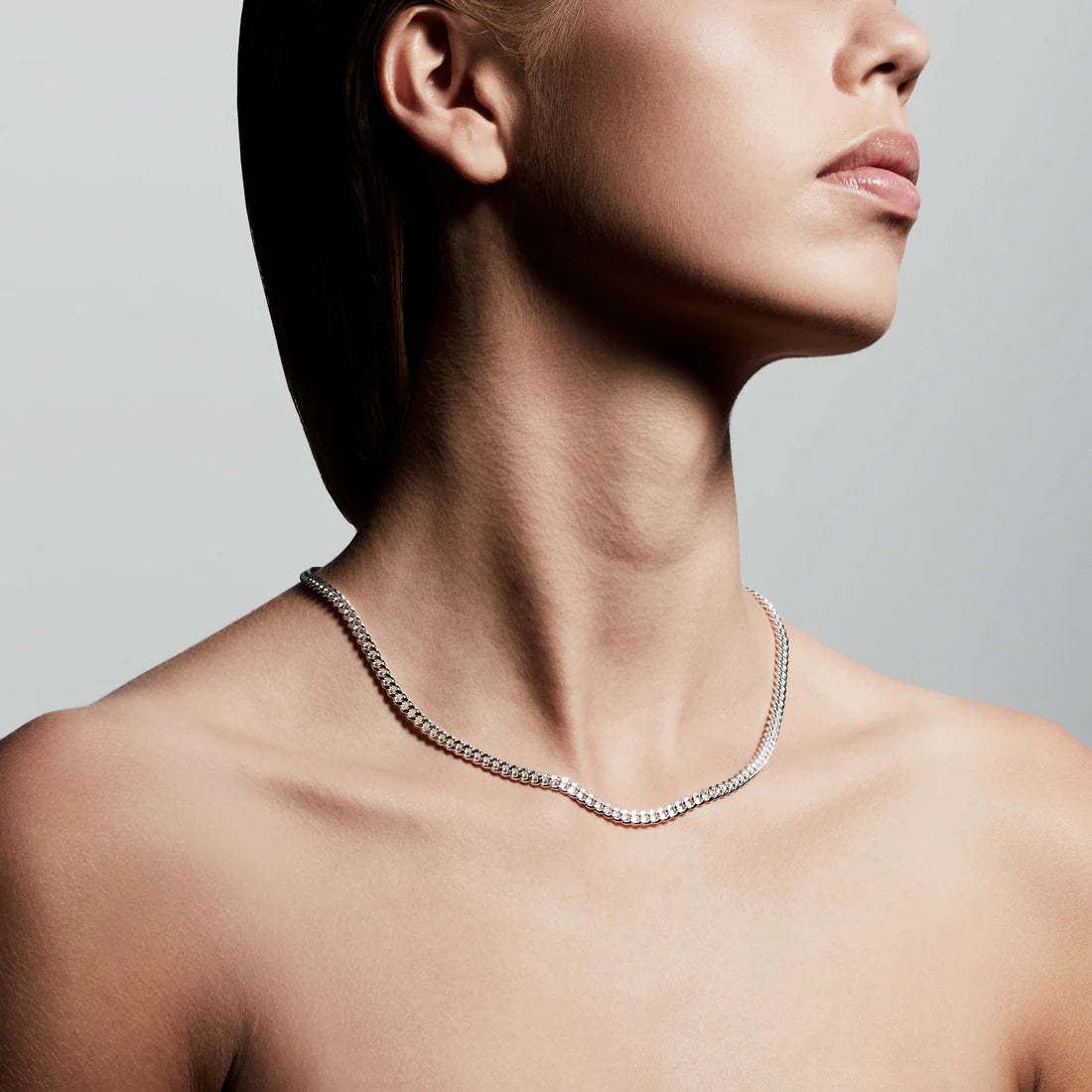 Pilgrim FUCHSIA Recycled Curb Chain Necklace Silver-Plated