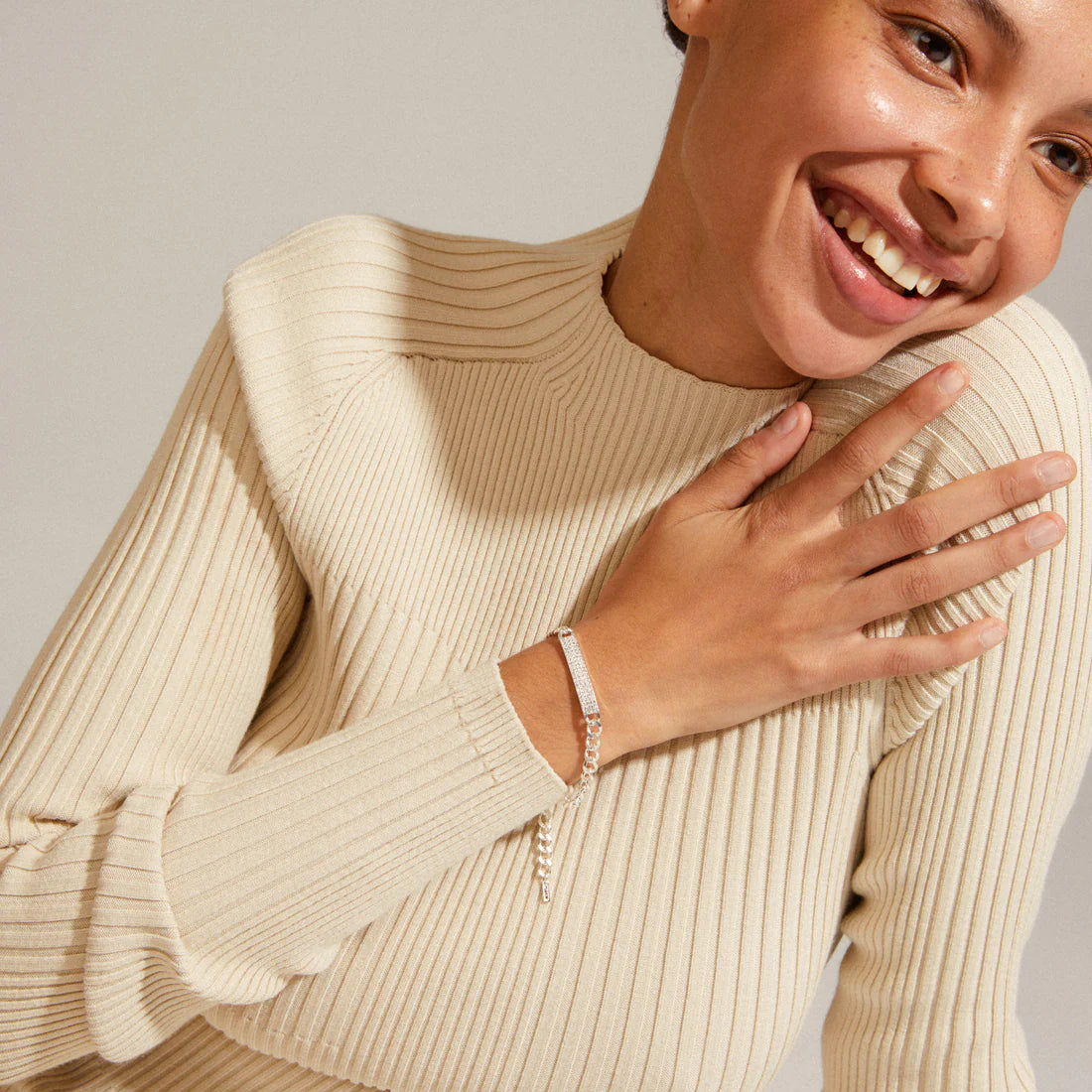 Pilgrim HEAT Recycled Crystal Chain Bracelet Silver-Plated