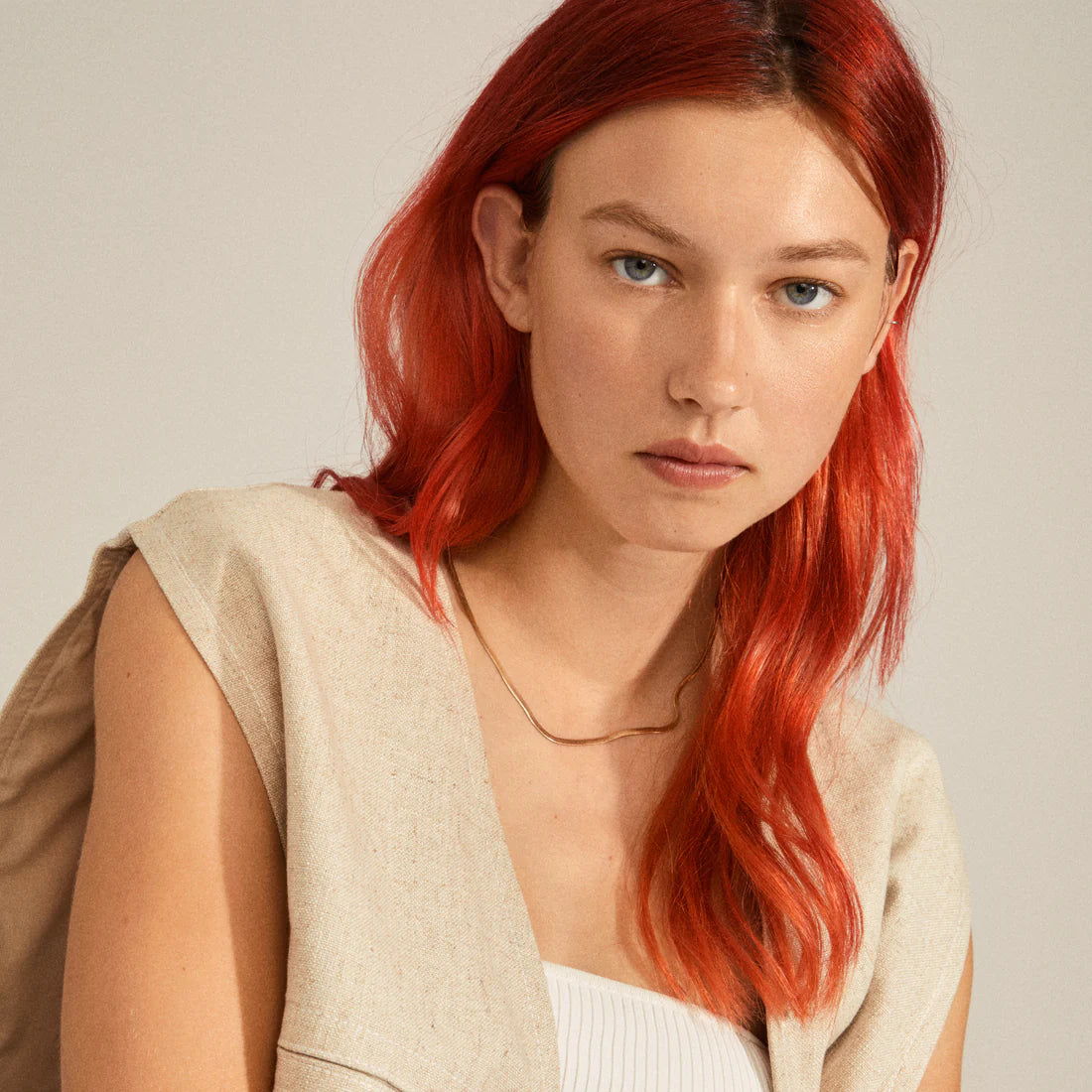 Pilgrim JOANNA Recycled Flat Snake Chain Necklace Gold-Plated