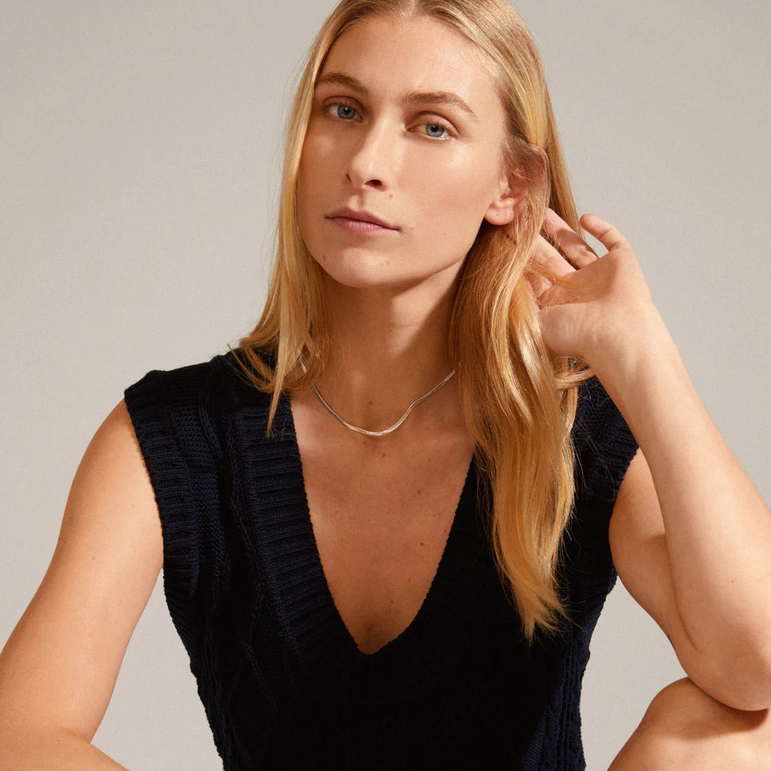 Pilgrim JOANNA Recycled Flat Snake Chain Necklace Silver-Plated