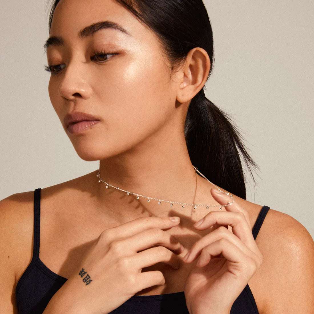 Pilgrim MAJA Crystal Multi Drops Necklace Silver-Plated