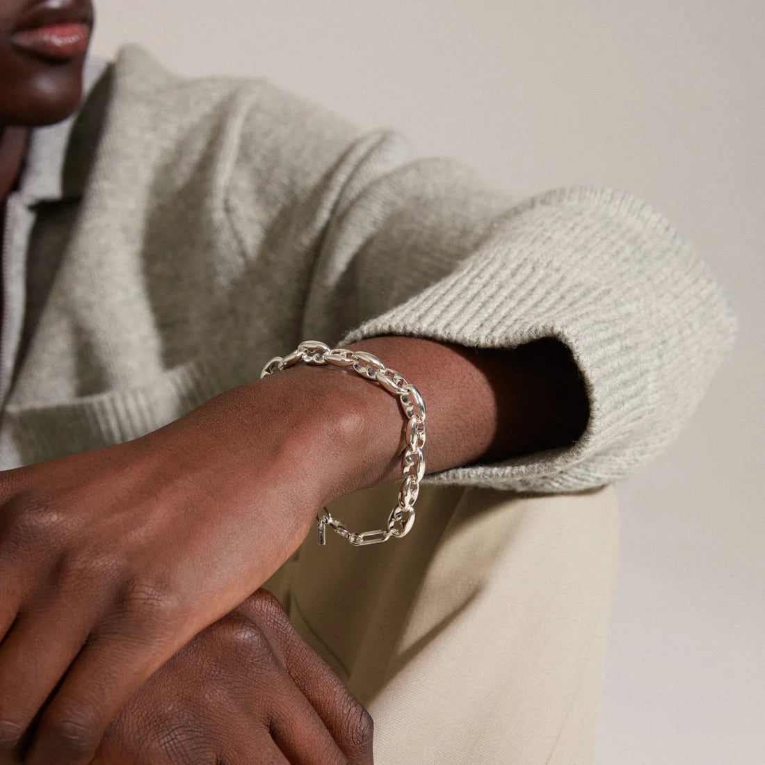 Pilgrim PACE Recycled Chunky Bracelet Silver-Plated