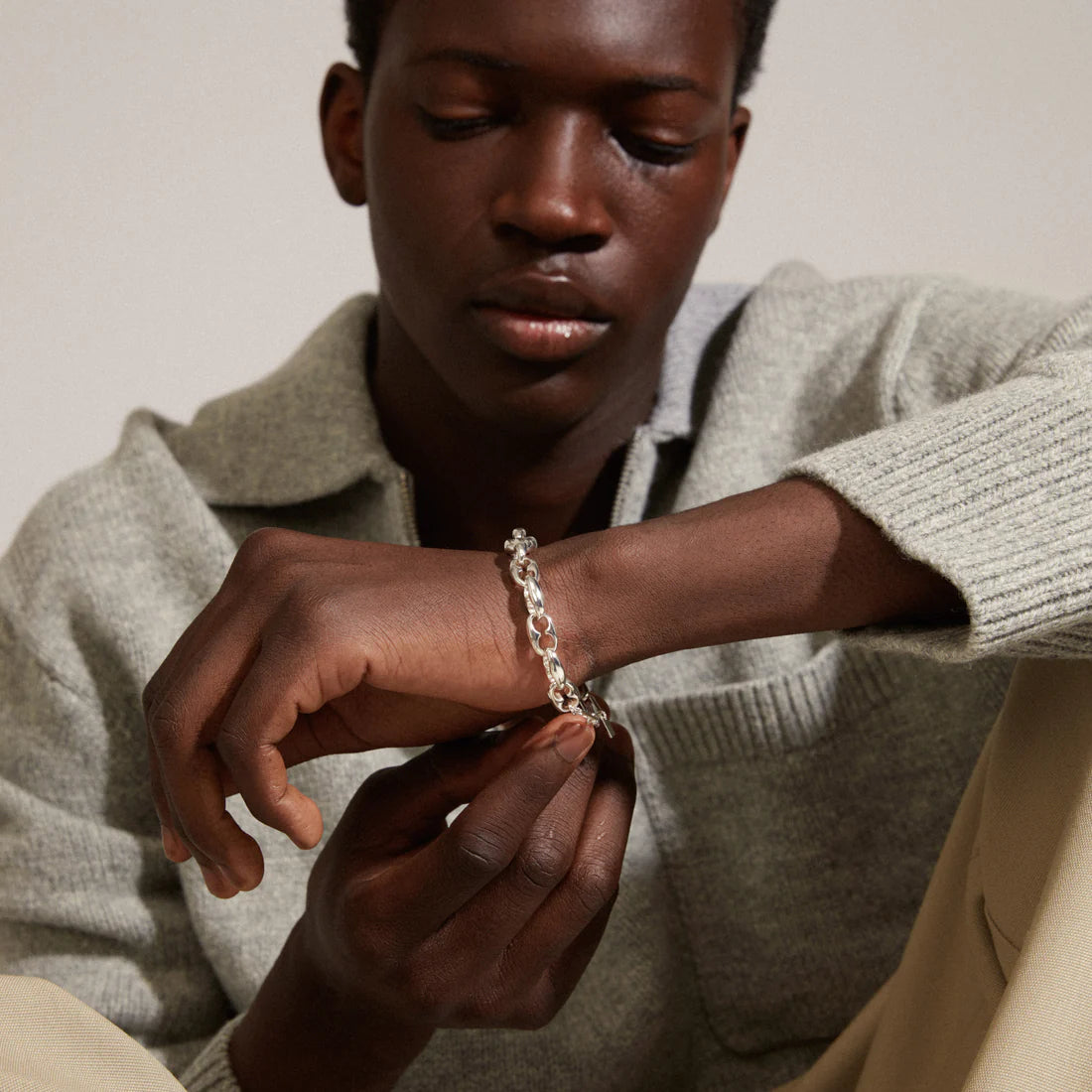 Pilgrim PACE Recycled Chunky Bracelet Silver-Plated