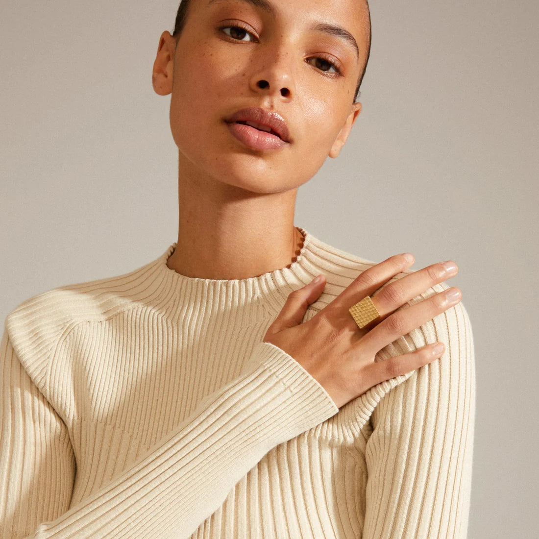 Pilgrim PULSE Recycled Signet Ring Gold-Plated