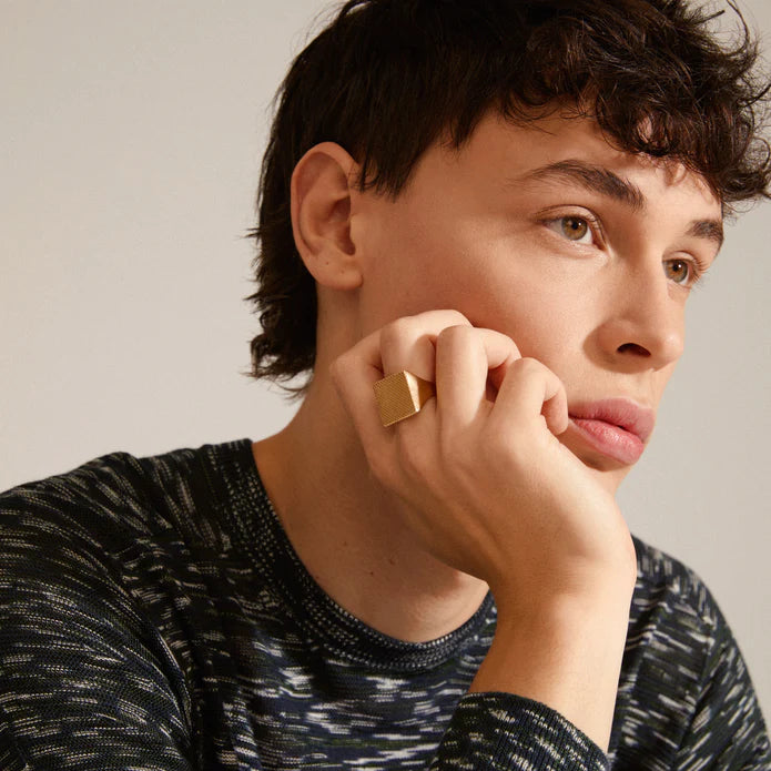 Pilgrim PULSE Recycled Signet Ring Gold-Plated