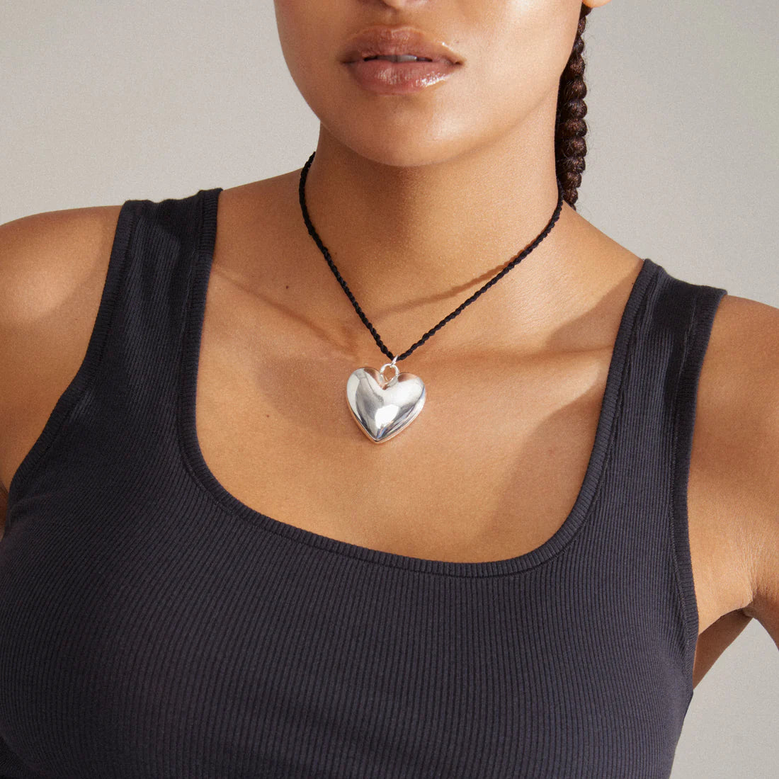 Pilgrim REFLECT Recycled Heart Necklace Silver-Plated