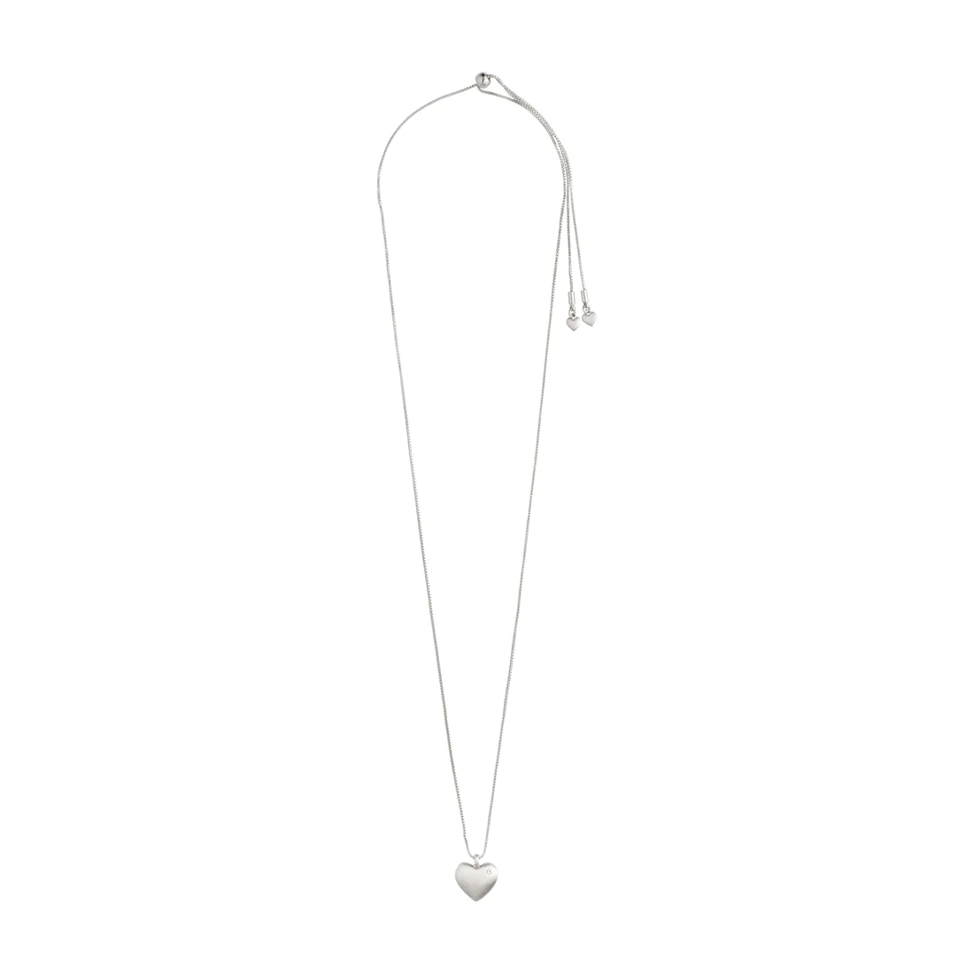 Pilgrim SOPHIA Recycled Crystal Heart Pendant Necklace Silver-Plated