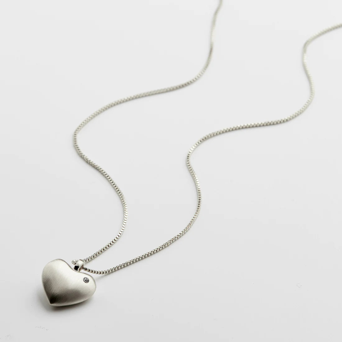 Pilgrim SOPHIA Recycled Crystal Heart Pendant Necklace Silver-Plated