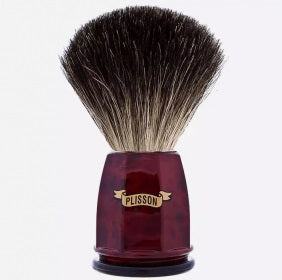 Plisson 1808 Bordeaux Grey Badger Burr Walnut Shaving Brush