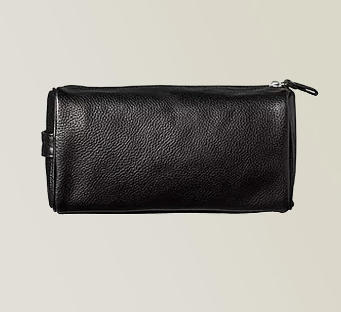PureBadger Collection Black Pebble Leather Dopp Bag