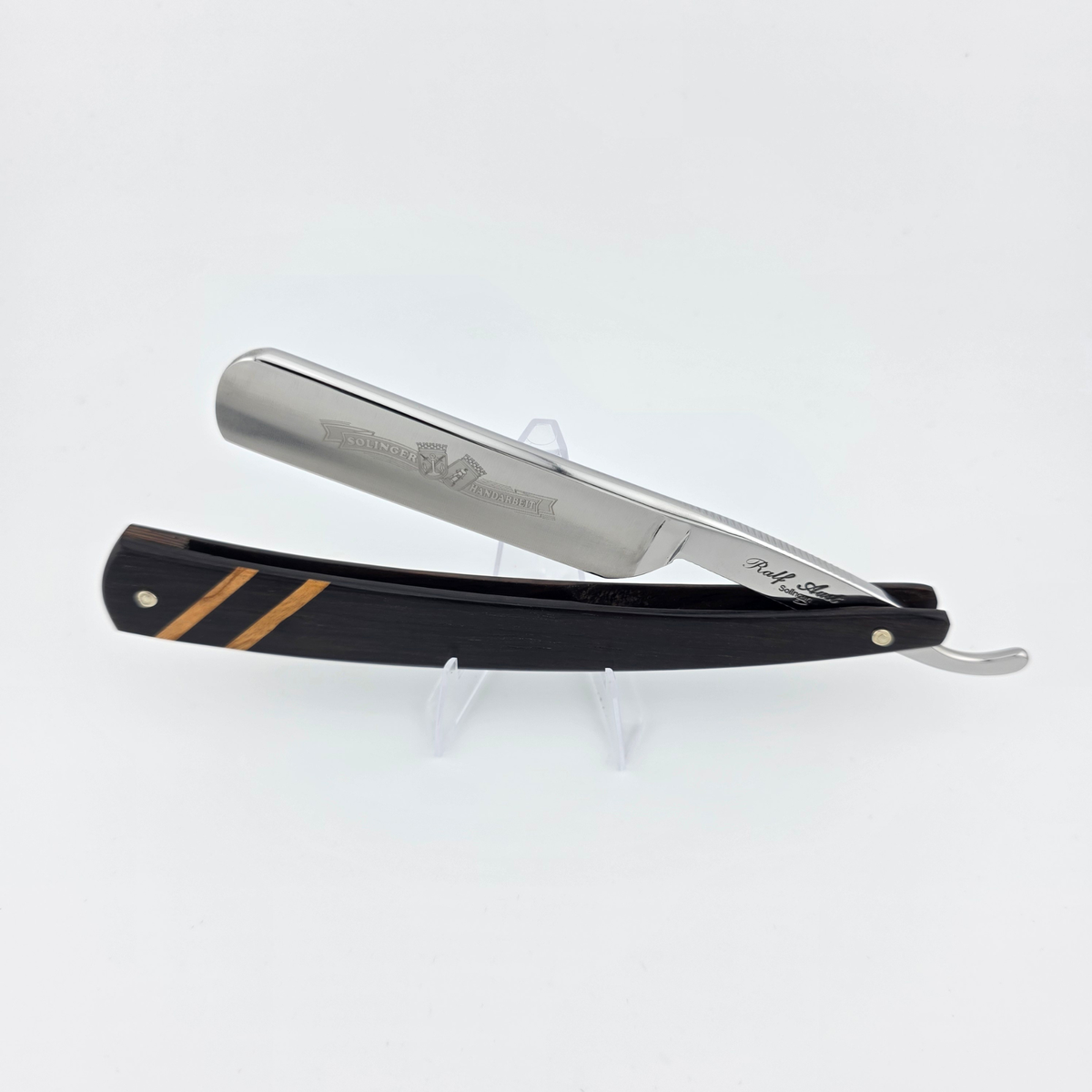 Ralf Aust 5/8 African Blackwood with Olive Inlay Straight Razor